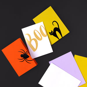 Box of 6, Hand Foiled Halloween Cards