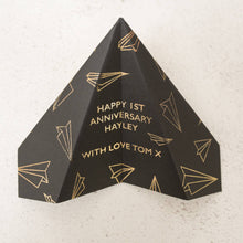Load image into Gallery viewer, Personalised Paper Plane First Anniversary Card