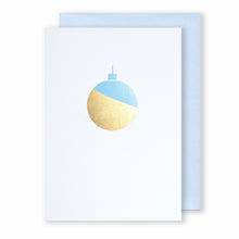 Load image into Gallery viewer, Bauble | Black - Gold &amp; Blue Foil | Luxury Foiled Christmas Card Greeting Card Mock Up Designs 