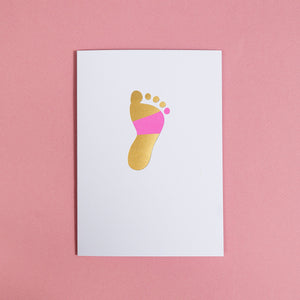 New Baby, Pink | Luxury Foiled Card Greeting Card Mock Up Designs 
