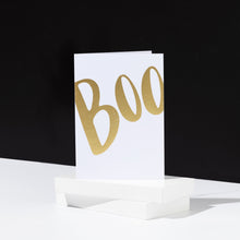 Load image into Gallery viewer, Foiled Boo, White Halloween Card