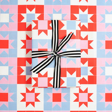 Load image into Gallery viewer, Red Patchwork Christmas Wrapping Paper