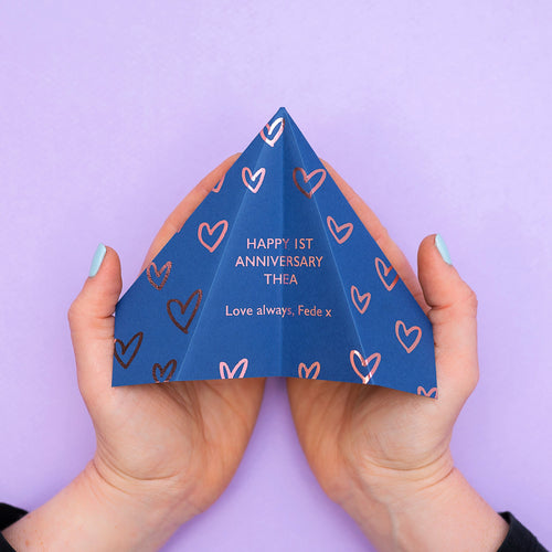 Foiled paper plane, personalised greeting card