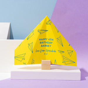 Personalised Children's Paper Plane Birthday Card