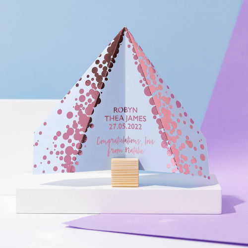 Personalised New Baby Paper Plane Greeting Card