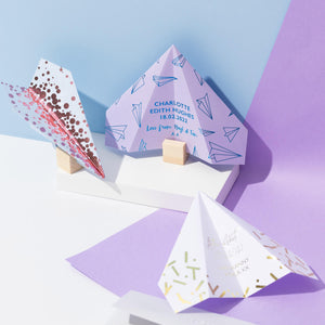 Personalised New Baby Paper Plane Greeting Card