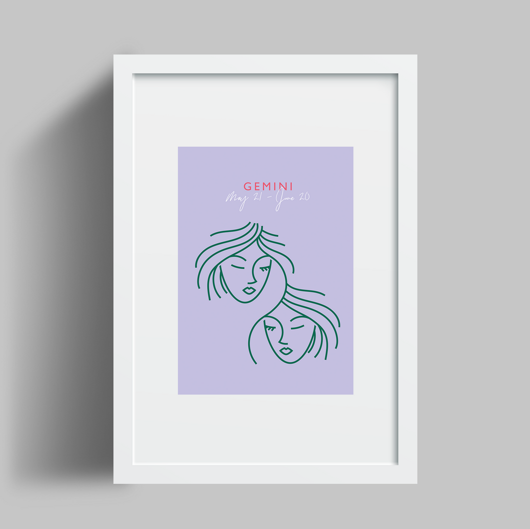 Gemini Zodiac Print