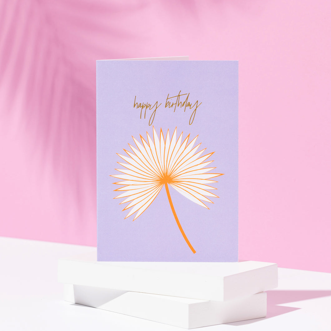 Large Palm | Happy Birthday Card | Floral Pattern