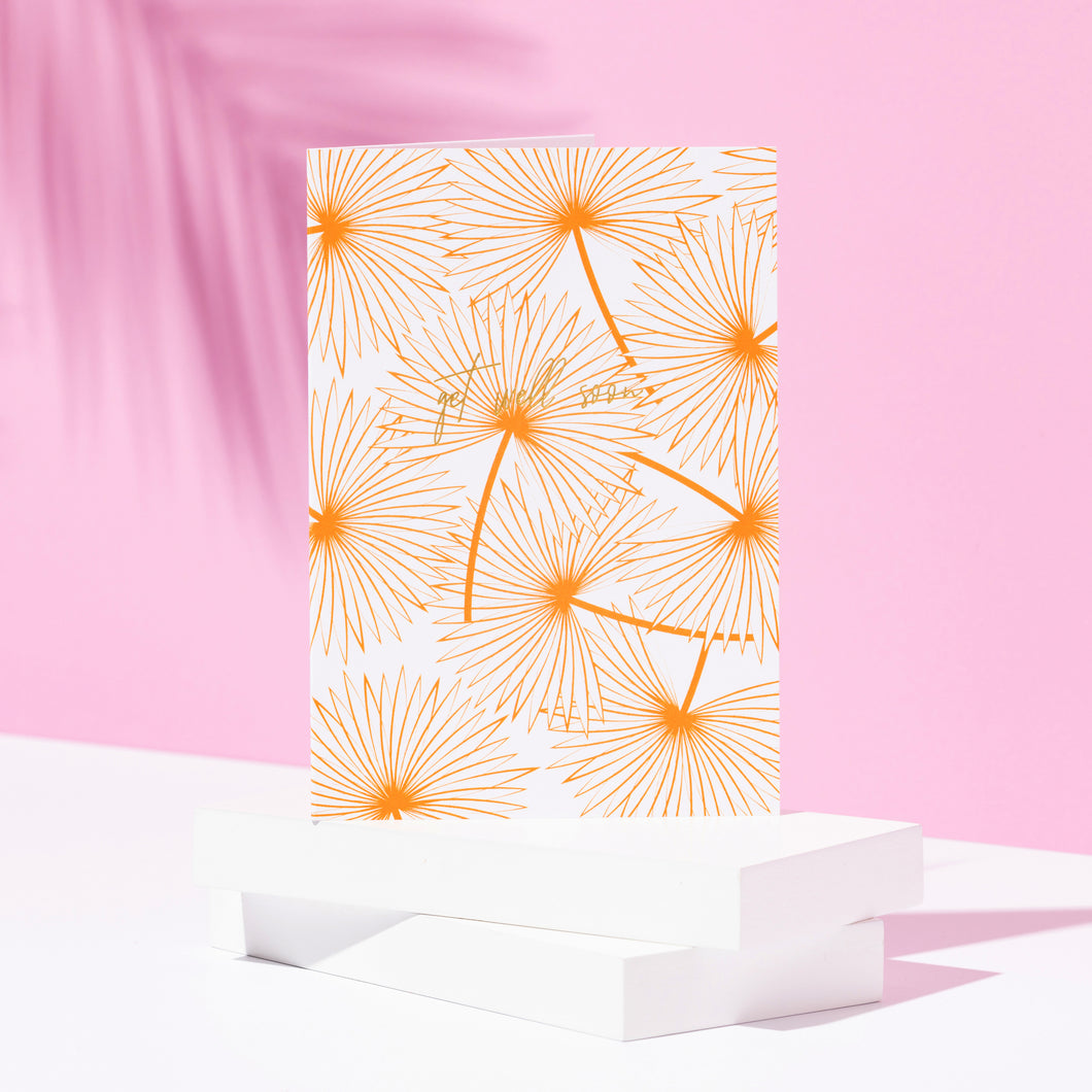 Orange Palms | Get Well Soon Card | Botanical Pattern