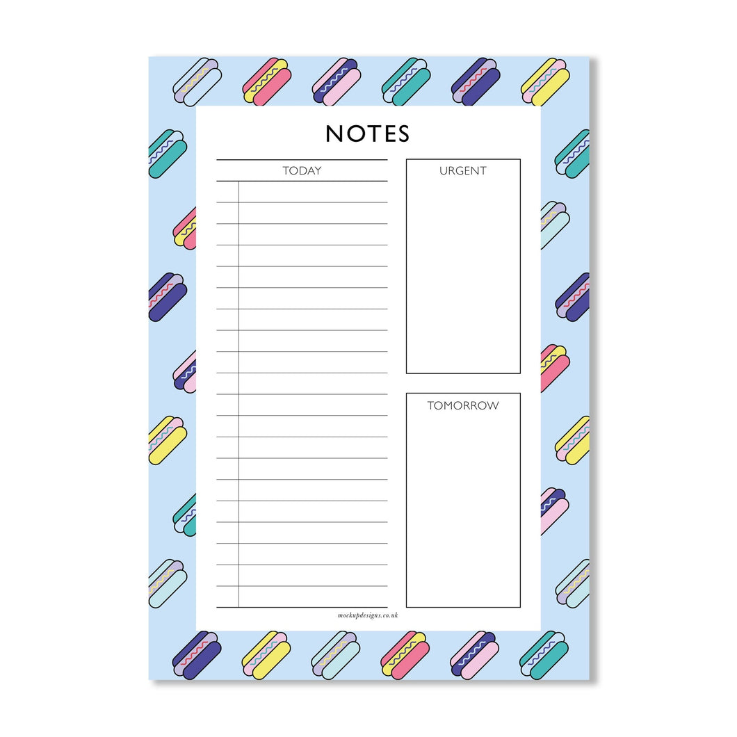 A5 Notepad | Hot Dog Notebook Mock Up Designs 
