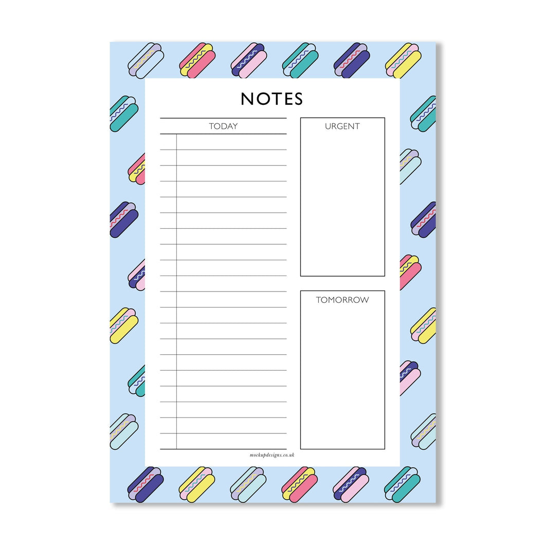 A5 Notepad | Hot Dog Notebook Mock Up Designs 