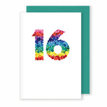Load image into Gallery viewer, Age 16 | Birthday / Anniversary Card Greeting Card Mock Up Designs 