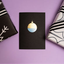 Load image into Gallery viewer, Bauble | Black - Gold &amp; Blue Foil | Luxury Foiled Christmas Card Greeting Card Mock Up Designs 