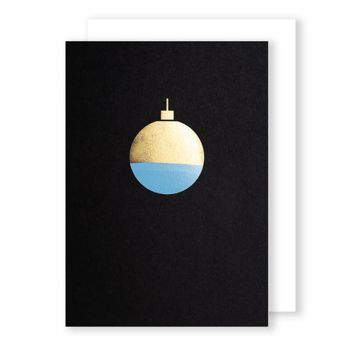 Bauble | Black - Gold & Blue Foil | Luxury Foiled Christmas Card Greeting Card Mock Up Designs 