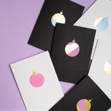 Load image into Gallery viewer, Bauble | Black - Gold &amp; Pink Foil | Luxury Foiled Christmas Card Greeting Card Mock Up Designs 