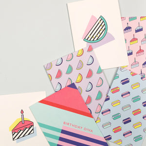 Birthday Diva | Memphis Greeting Card Mock Up Designs 
