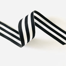 Load image into Gallery viewer, Black and White Grosgrain Ribbon | 25mm Mock Up Designs 