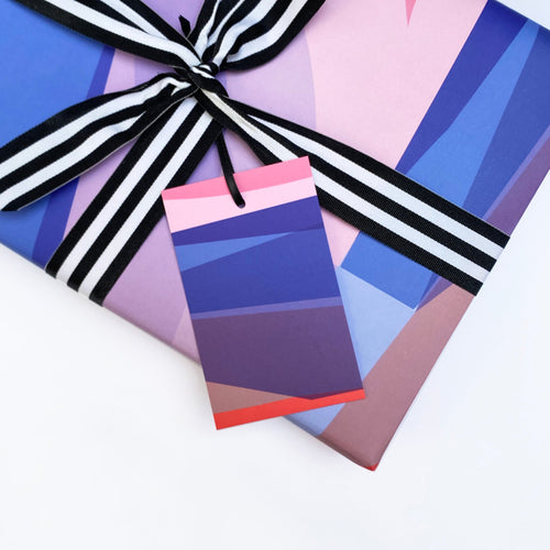 Blues and Pinks | Gift Tags Wrapping Paper Mock Up Designs 
