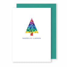 Load image into Gallery viewer, Bright Tree | Nadolig Llawen | Christmas Card Greeting Card Mock Up Designs 