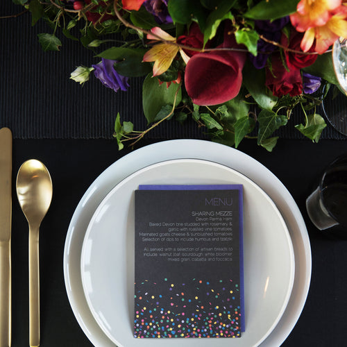 Dark Confetti Wedding Invites | Sample Pack Mock Up Designs 