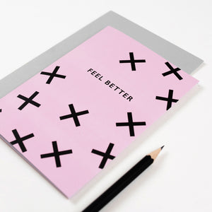 Feel Better | Monochrome Plus Greeting Card Mock Up Designs 