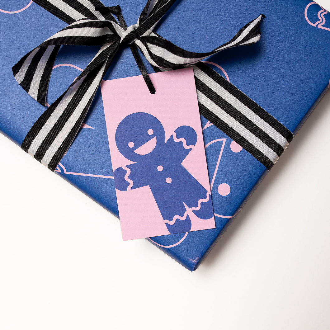 Gingerbread Men | Gift Tags Wrapping Paper Mock Up Designs 