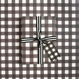 Gingham Gift Tags | Black and White Wrapping Paper Mock Up Designs 