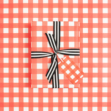 Load image into Gallery viewer, Gingham Gift Tags | Red and White Wrapping Paper Mock Up Designs 