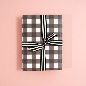 Gingham Wrapping Paper | Black and White Wrapping Paper Mock Up Designs 
