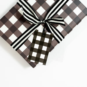Gingham Wrapping Paper | Black and White Wrapping Paper Mock Up Designs 