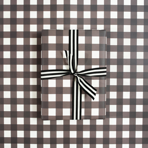 Gingham Wrapping Paper | Black and White Wrapping Paper Mock Up Designs 