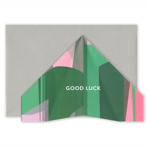 Good Luck | Paper Plane Greeting Card Mock Up Designs 