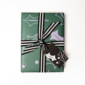 Green and Lilac Holly | Christmas Wrapping Paper Wrapping Paper Mock Up Designs 