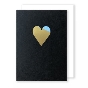 Heart | Black - Gold & Blue Foil | Luxury Foiled Valentine's Card Greeting Card Mock Up Designs 