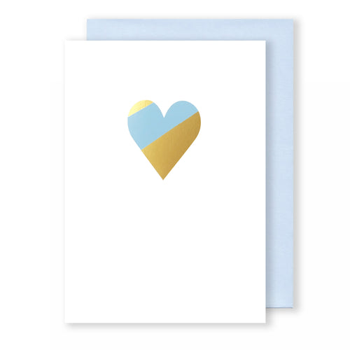 Heart | White - Gold & Blue Foil | Luxury Foiled Valentine's Card Greeting Card Mock Up Designs 