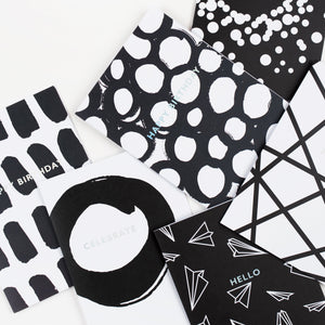 Hello | Monochrome Greeting Card Mock Up Designs 