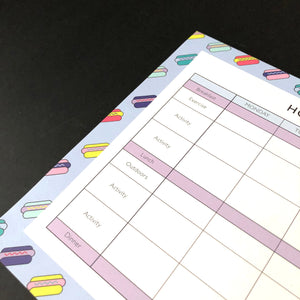Home School Weekly Planner | Hot Dogs Notebook Mock Up Designs 