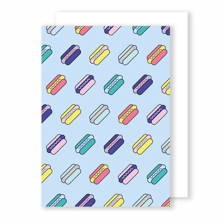Hot Dogs | Memphis Greeting Card Mock Up Designs 
