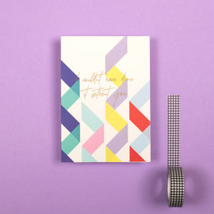 I couldn't have done it without you | Eighties Disco Greeting Card Mock Up Designs 