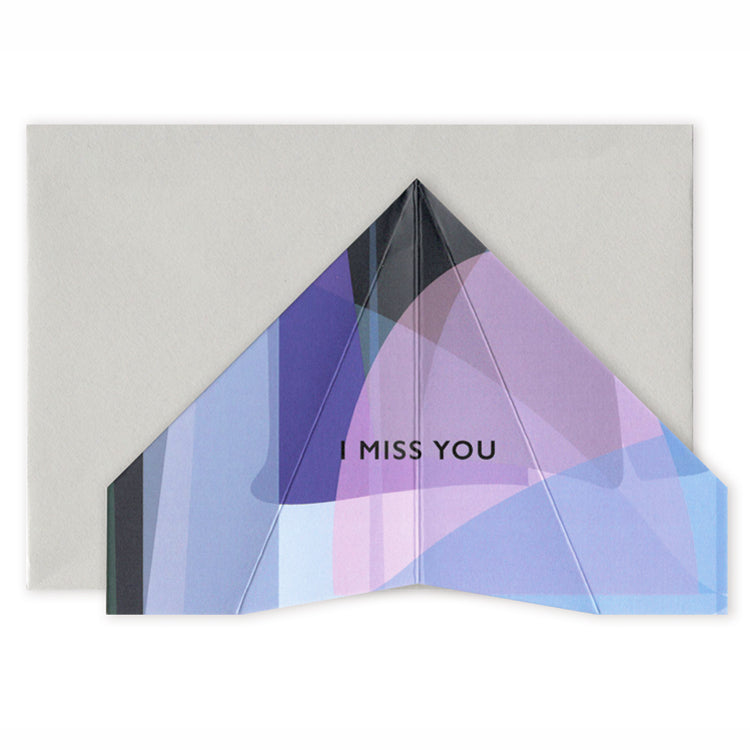 I Miss You | Paper Plane Greeting Card Mock Up Designs 