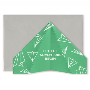 Let the Adventure Begin | Paper Plane Greeting Card Mock Up Designs 