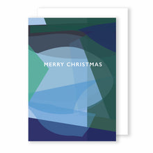 Load image into Gallery viewer, Merry Christmas | Stained Glass Blues | Christmas Card Greeting Card Mock Up Designs 