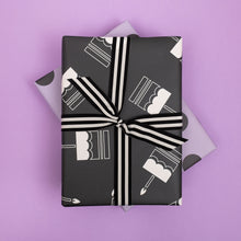 Load image into Gallery viewer, Monochrome Birthday Cake | Wrapping Paper Wrapping Paper Mock Up Designs 
