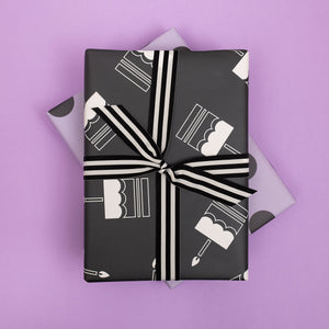 Monochrome Birthday Cake | Wrapping Paper Wrapping Paper Mock Up Designs 