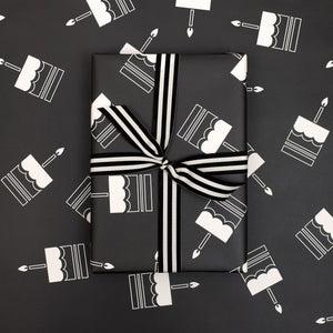 Monochrome Birthday Cake | Wrapping Paper Wrapping Paper Mock Up Designs 