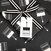 Load image into Gallery viewer, Monochrome Birthday Cake | Wrapping Paper Wrapping Paper Mock Up Designs 