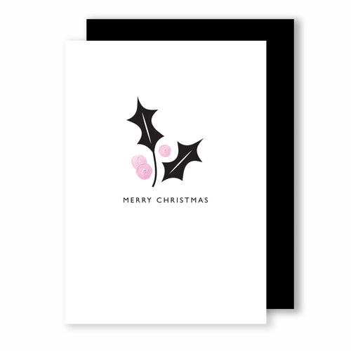 Monochrome Holly | Christmas Card Greeting Card Mock Up Designs 