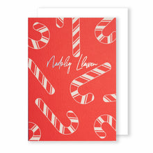 Load image into Gallery viewer, Nadolig Llawen | Candy Canes | Foiled Christmas Card Greeting Card Mock Up Designs 