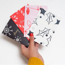 Load image into Gallery viewer, Nadolig Llawen | Fairy Lights | Foiled Christmas Card Greeting Card Mock Up Designs 