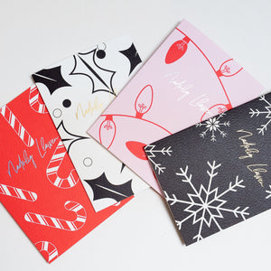 Nadolig Llawen | Holly | Foiled Christmas Card Greeting Card Mock Up Designs 